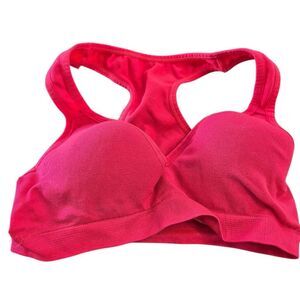 Sportsbra Women's Neon Pink Cotton/Spanex w Pads EUC